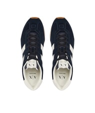ARMANI EXCHANGE ROUND Ledersneakers Dunkelblau + Cremewei&szlig; - Herrenschuhe - 4