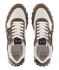 ARMANI EXCHANGE DROP MICROSUEDE Sneaker mit kontrastierendem Logo Moschus + gebrochenes Wei&szlig; - Herrenschuhe - 4