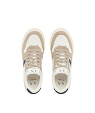 ARMANI EXCHANGE DUCK Ledersneakers Erdfarben + Dunkelblau + Cremewei&szlig; - Herrenschuhe - 4