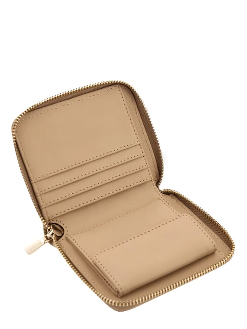 ELLA Kompakte Geldb&ouml;rse mit Rei&szlig;verschluss beige Logo - Brieftaschen Damen
