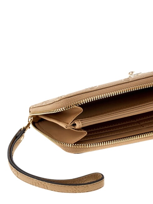 ELLA Gro&szlig;e Geldb&ouml;rse mit Rei&szlig;verschluss beige Logo - Brieftaschen Damen