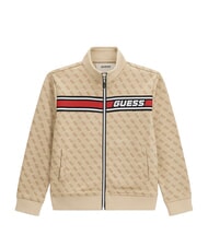 GUESS KIDS ACTIVE Sweatshirt mit durchgehendem Rei&szlig;verschluss 4g aop beige wei&szlig; - Sweatshirts Kinder - 4