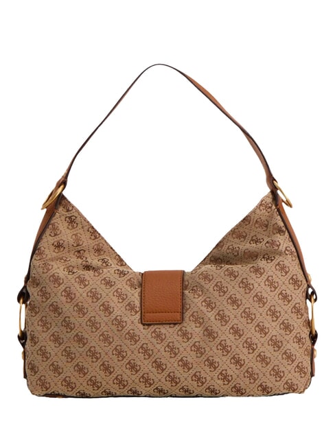 CAMDEN 4G Schultertasche, Allover-Print Logo Milch/Cognac - Damentaschen