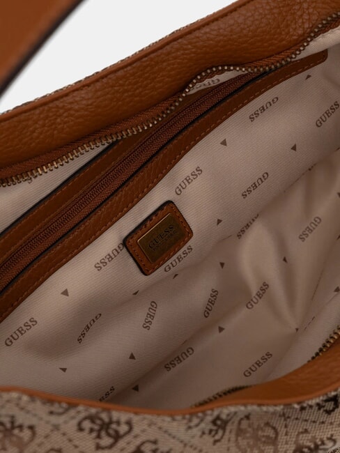 CAMDEN 4G Schultertasche, Allover-Print Logo Milch/Cognac - Damentaschen