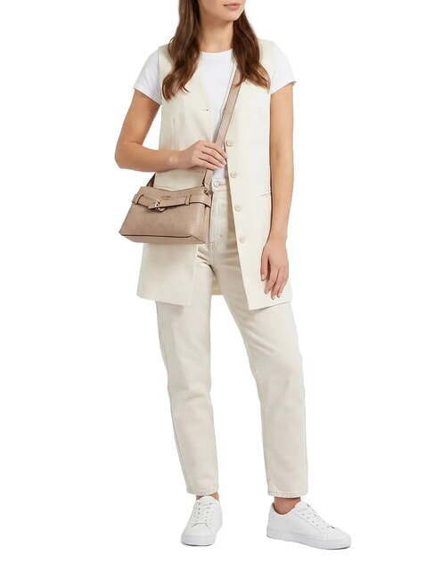 ELLA Umh&auml;ngetasche beige Logo - Damentaschen