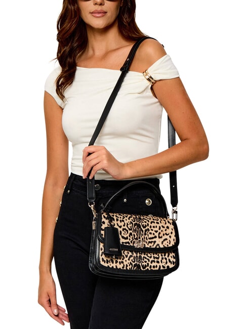 AUDREY                                   Handtasche mit Schulterriemen aus Leder Leopard - Damentaschen