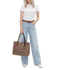 GUESS NOELLE 2 4G Umh&auml;ngetasche Latte-Logo / braun - Damentaschen - 2