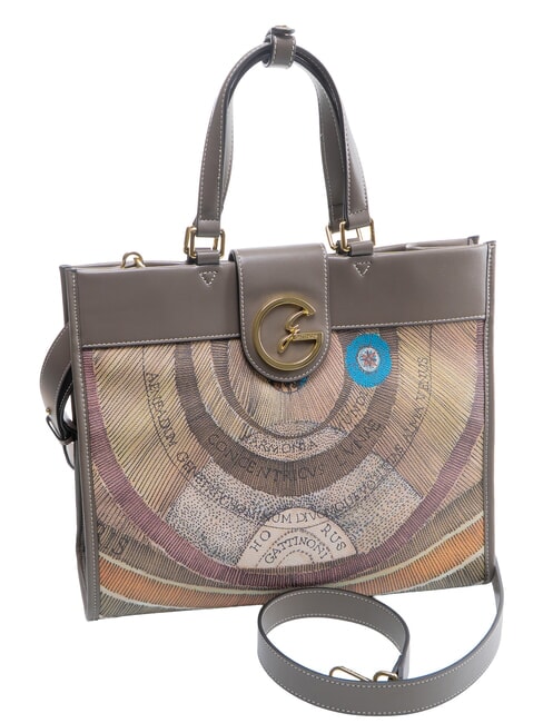 PLANETARIUM Handtasche mit Schulterriemen Wilde Aquarellfarbe/ Dunkeltaupe - Damentaschen