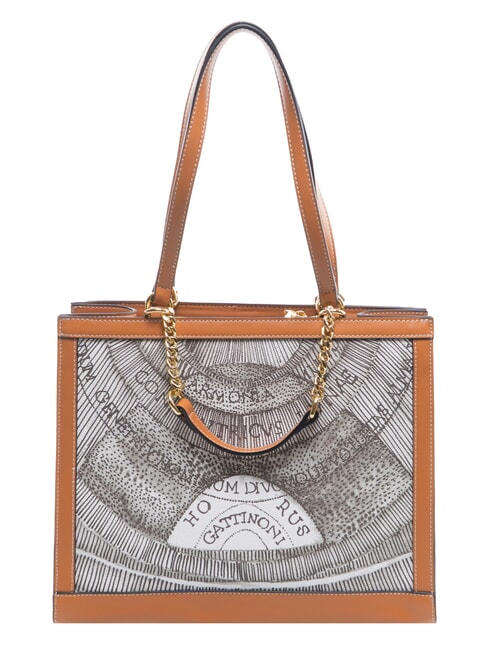 PLANETARIUM Schultertasche / Handtasche Tinten-Sepia/Hellbraun - Damentaschen