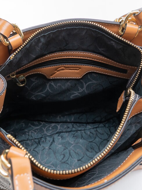 PLANETARIUM Schultertasche / Handtasche Tinten-Sepia/Hellbraun - Damentaschen