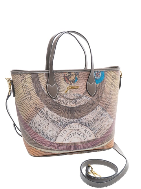 PLANETARIUM Handtasche mit Schulterriemen Wilde Aquarellfarbe/ Dunkeltaupe - Damentaschen
