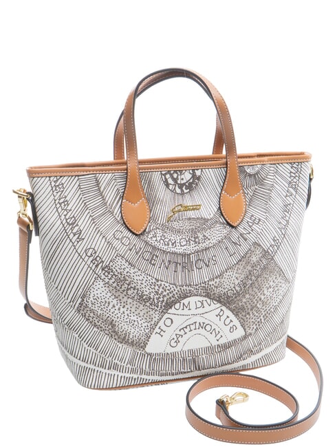 PLANETARIUM Handtasche mit Schulterriemen Tinten-Sepia/Hellbraun - Damentaschen