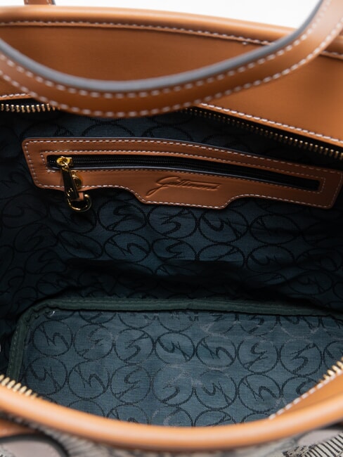 PLANETARIUM Handtasche mit Schulterriemen Tinten-Sepia/Hellbraun - Damentaschen