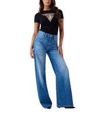 GUESS SNAKE TRIANGLE Kurzarm-T-Shirt jetbla - T-Shirts und Tops f&uuml;r Damen - 3