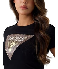GUESS SNAKE TRIANGLE Kurzarm-T-Shirt jetbla - T-Shirts und Tops f&uuml;r Damen - 4