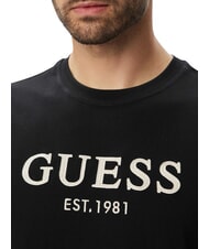 GUESS LOGO Kurzarm-T-Shirt aus reiner Baumwolle jetbla - Herren-T-Shirts - 4