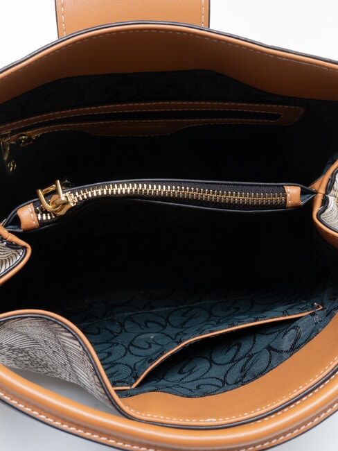 PLANETARIUM Handtasche mit Schulterriemen Tinten-Sepia/Hellbraun - Damentaschen