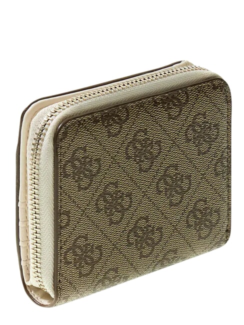 KIDS Kompakte Geldb&ouml;rse mit Rei&szlig;verschluss 4g aop beige wei&szlig; - Brieftaschen Damen