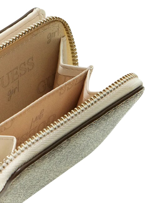 KIDS Kompakte Geldb&ouml;rse mit Rei&szlig;verschluss 4g aop beige wei&szlig; - Brieftaschen Damen