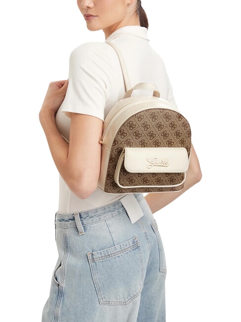 GIRL Rucksack mit Vordertasche 4g aop beige wei&szlig; - Damentaschen