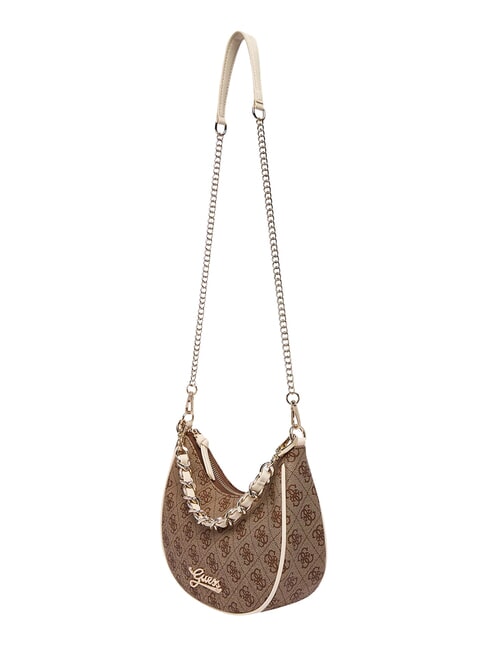 GIRL Schultertasche mit Kettenriemen 4g aop beige wei&szlig; - Damentaschen