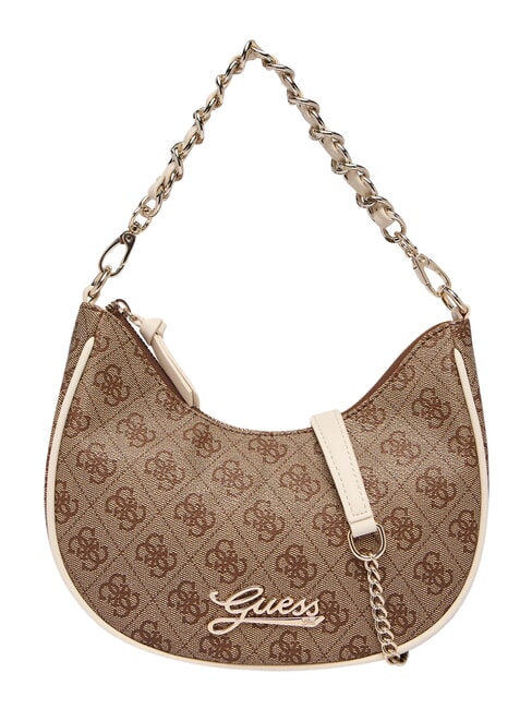 GIRL Schultertasche mit Kettenriemen 4g aop beige wei&szlig; - Damentaschen