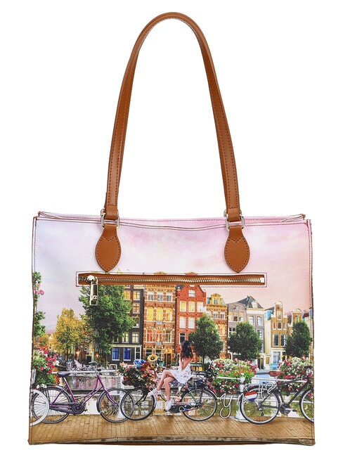 YESBAG Einkaufstasche, Umh&auml;ngetasche Blumenfluss - Damentaschen