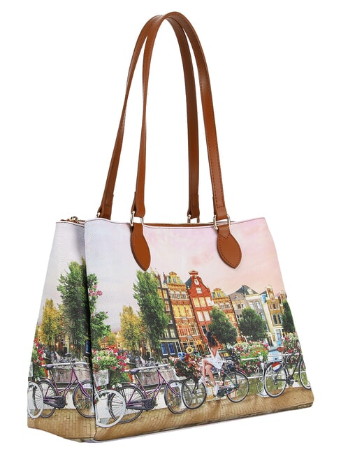 YESBAG Einkaufstasche, Umh&auml;ngetasche Blumenfluss - Damentaschen
