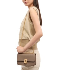 TRUSSARDI CAMEO Mini-Schultertasche aus Leder W&uuml;stentaupe - Damentaschen - 2