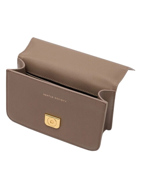 CAMEO Mini-Schultertasche aus Leder W&uuml;stentaupe - Damentaschen