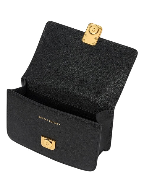 CAMEO Mini-Schultertasche aus Leder Schwarz - Damentaschen