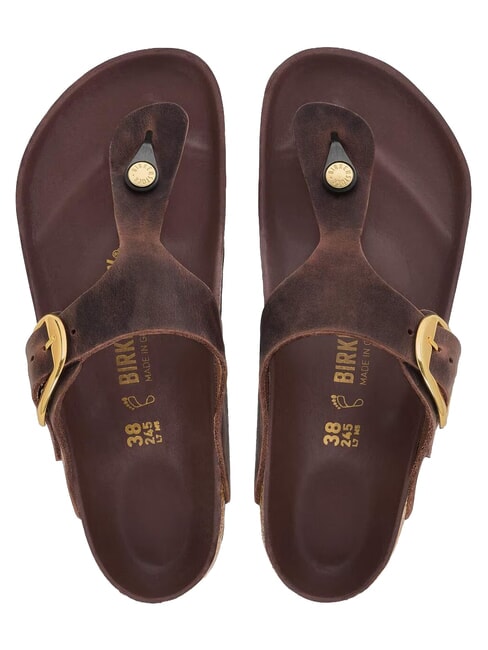 GIZEH BIG BUCKLE HEX Lederpantoffel-Sandale habana - Damenschuhe