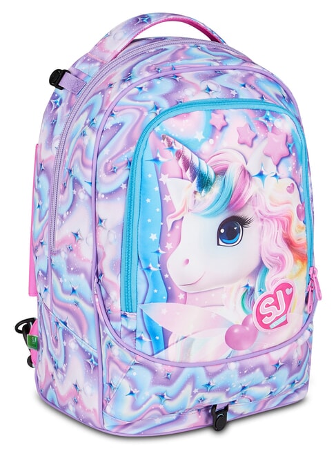 GLOW LED UNICORN GIRL 3-in-1-Trolley-Rucksack zartes Flieder - Rucks&auml;cke mit Trolleyfunktion
