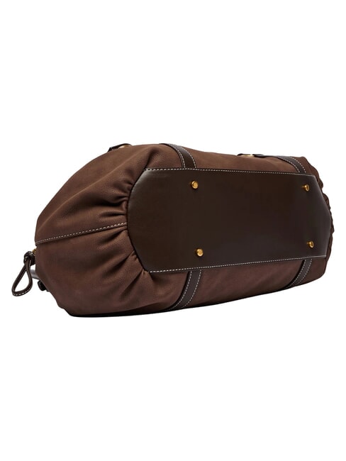 GINESA Schultertasche mit Schultergurt Mokka - Damentaschen