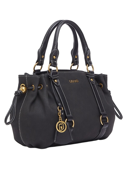 GINESA Schultertasche mit Schultergurt SCHWARZ - Damentaschen