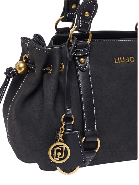 GINESA Schultertasche mit Schultergurt SCHWARZ - Damentaschen