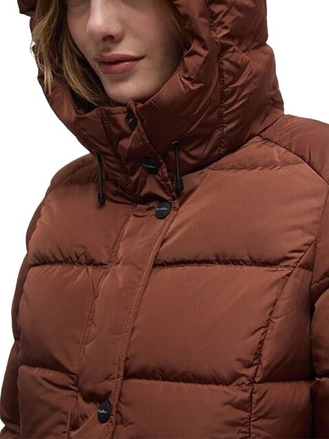 LADY LONG HUNTER Lange Daunenjacke Kaffee - Daunenjacken f&uuml;r Damen