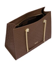 POLLINI HERITAGE Einkaufstasche aus Leder braun / creme - Damentaschen - 4