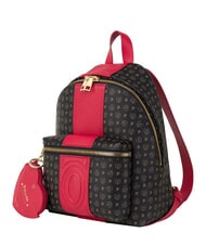 POLLINI HERITAGE Rucksack mit Vordertasche und Schl&uuml;sselring schwarz rot - Damentaschen - 2