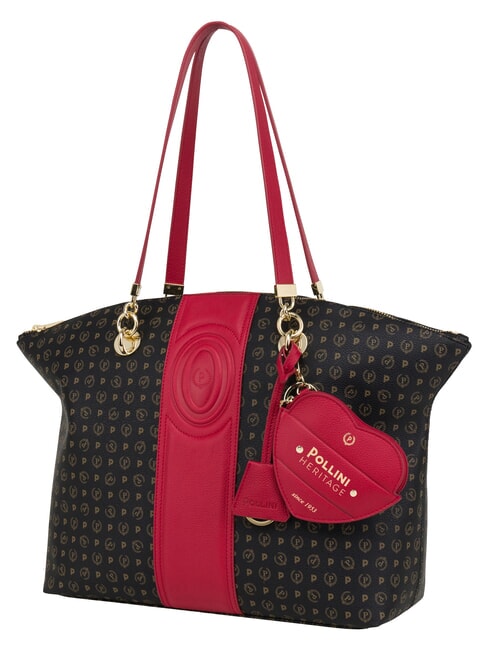 HERITAGE Schultertasche mit Schl&uuml;sselring schwarz rot - Damentaschen