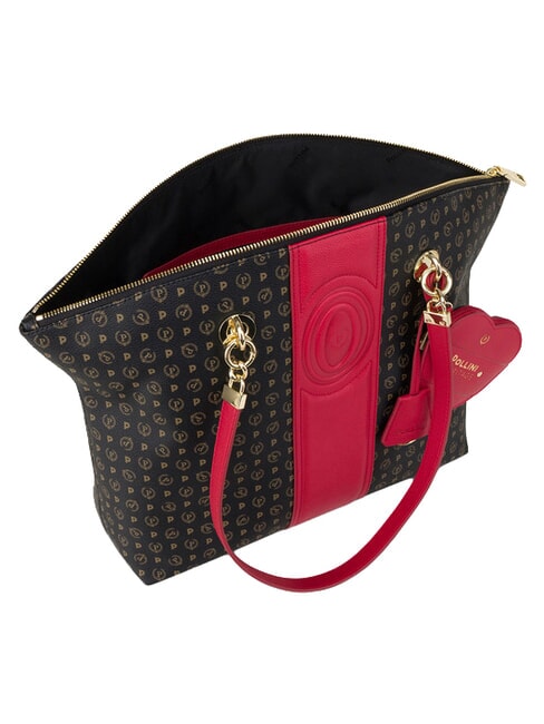 HERITAGE Schultertasche mit Schl&uuml;sselring schwarz rot - Damentaschen