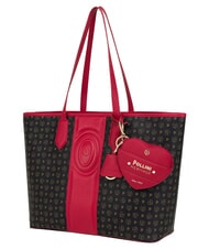 POLLINI HERITAGE Umh&auml;ngetasche zum Einkaufen, mit Kulturbeutel schwarz rot - Damentaschen - 2