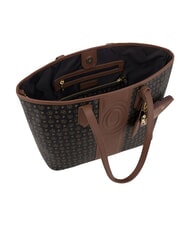 POLLINI HERITAGE Umh&auml;ngetasche zum Einkaufen, mit Kulturbeutel schwarzbraun - Damentaschen - 4