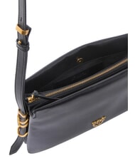 PINKO TRIPLET MINI Schultertasche aus Leder schwarz-antikgold - Damentaschen - 3