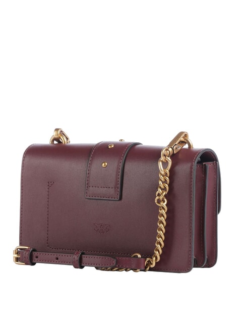 LOVE ONE CLASSIC Mini-Umh&auml;ngetasche aus Leder intensives Johannisbeer-Antikgold - Damentaschen