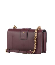 PINKO LOVE ONE CLASSIC Mini-Umh&auml;ngetasche aus Leder intensives Johannisbeer-Antikgold - Damentaschen - 2