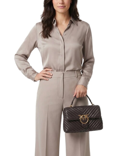CLASSIC LADY LOVE BAG Chevron-Tasche Marascabraun-Antikgold - Damentaschen
