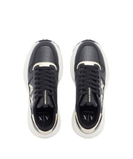 ARMANI EXCHANGE NIKY Turnschuhe Schwarz + Hellgold - Damenschuhe - 4