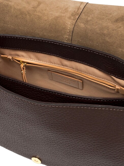 HELENA ROUND Schultertasche aus Leder mit Schulterriemen ausgedr&uuml;ckt - Damentaschen