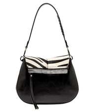 GIANNI CHIARINI HELENA ROUND Schultertasche aus Leder mit Schulterriemen schwarz-wei&szlig;es Zebra - Damentaschen - 3
